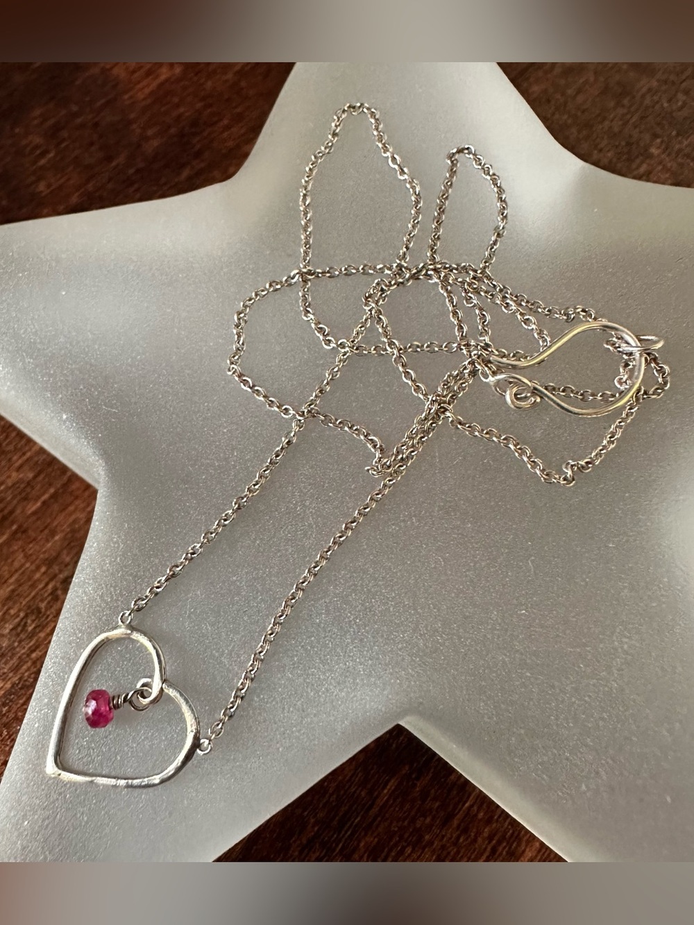 Dainty artist-made sterling silver necklace, 16in